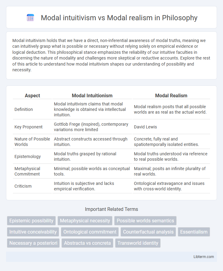 Modal realism vs Modal intuitivism in Philosophy - What is The Difference?