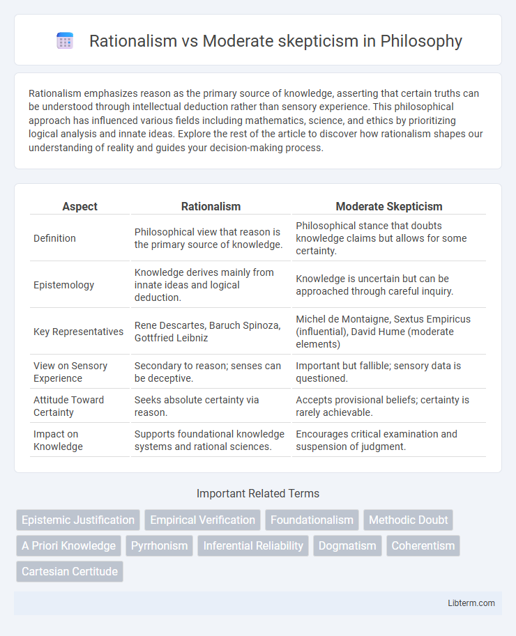 Moderate skepticism vs Rationalism in Philosophy - What is The Difference?