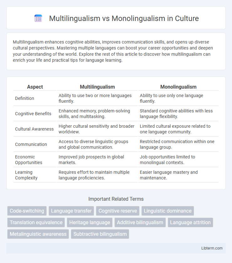 Monolingualism vs Multilingualism in Culture - What is The Difference?
