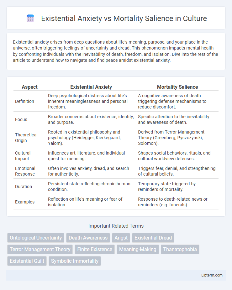 Mortality Salience vs Existential Anxiety in Culture - What is The Difference?