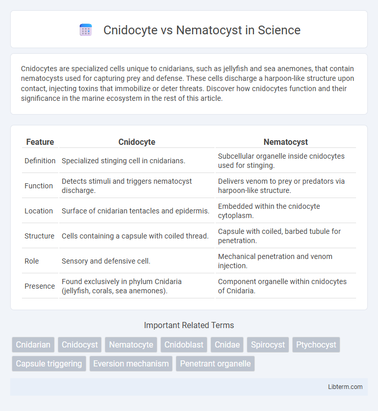 Nematocyst vs Cnidocyte in Science - What is The Difference?