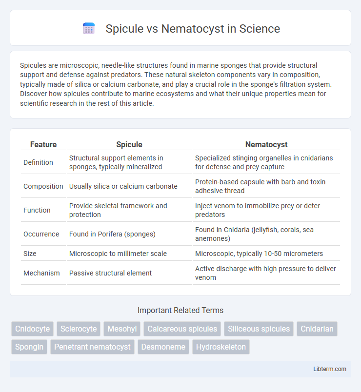 Nematocyst vs Spicule in Science - What is The Difference?