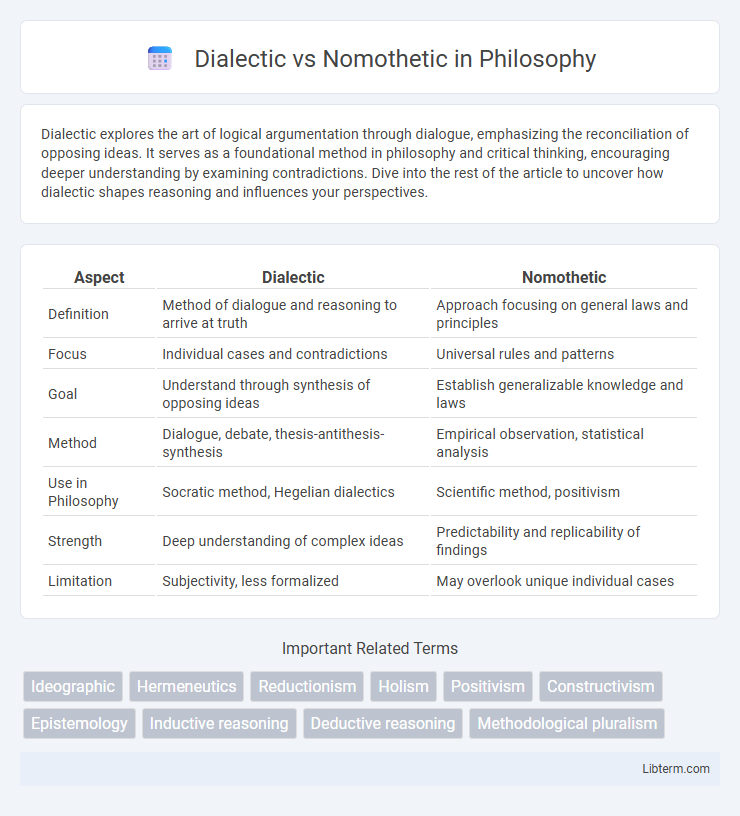 Nomothetic vs Dialectic in Philosophy - What is The Difference?