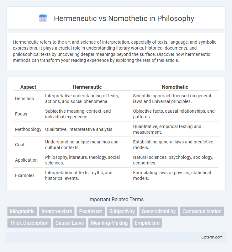 Nomothetic vs Hermeneutic in Philosophy - What is The Difference?