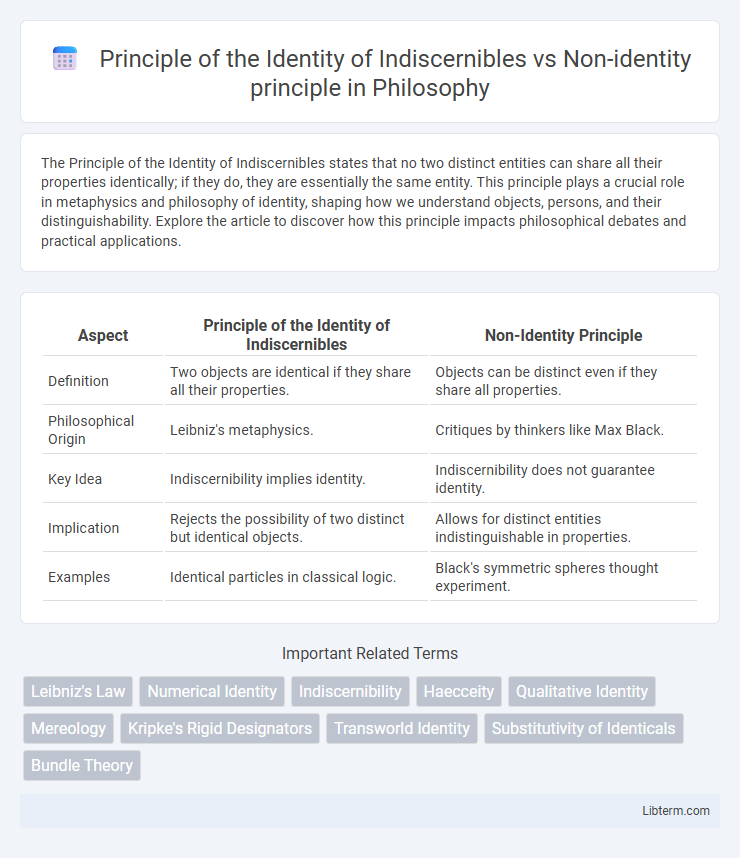 Non-identity principle vs Principle of the Identity of Indiscernibles in Philosophy - What is The Difference?