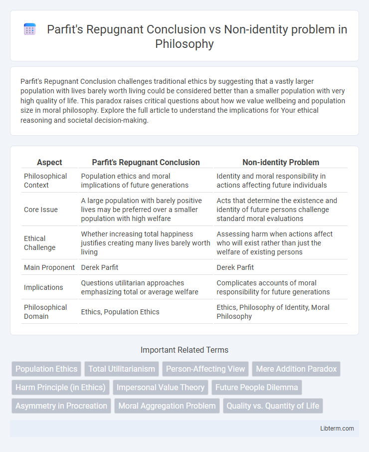 Non-identity problem vs Parfit's Repugnant Conclusion in Philosophy - What is The Difference?