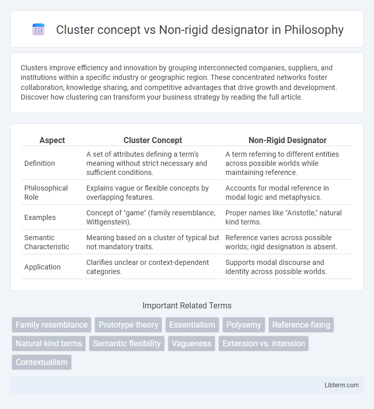 Non-rigid designator vs Cluster concept in Philosophy - What is The Difference?
