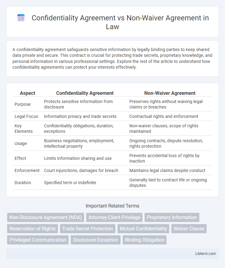 Non-Waiver Agreement vs Confidentiality Agreement in Law - What is The Difference?