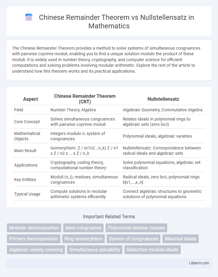 Nullstellensatz vs Chinese Remainder Theorem in Mathematics - What is The Difference?