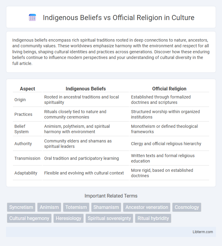 Official Religion vs Indigenous Beliefs in Culture - What is The Difference?