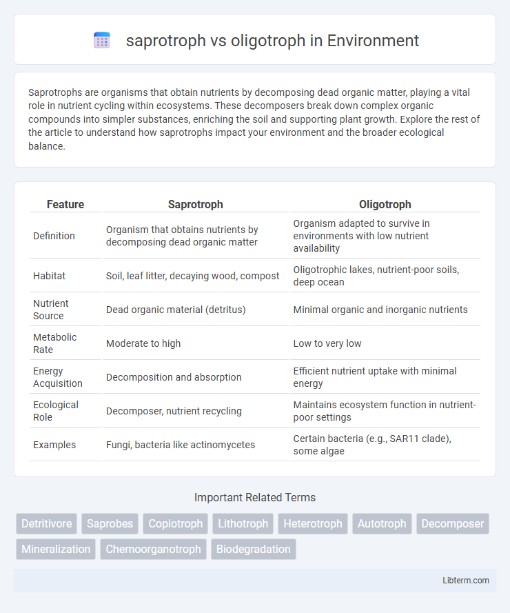 oligotroph vs saprotroph in Environment - What is The Difference?