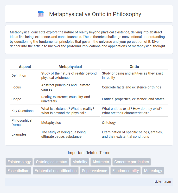 Ontic vs Metaphysical in Philosophy - What is The Difference?