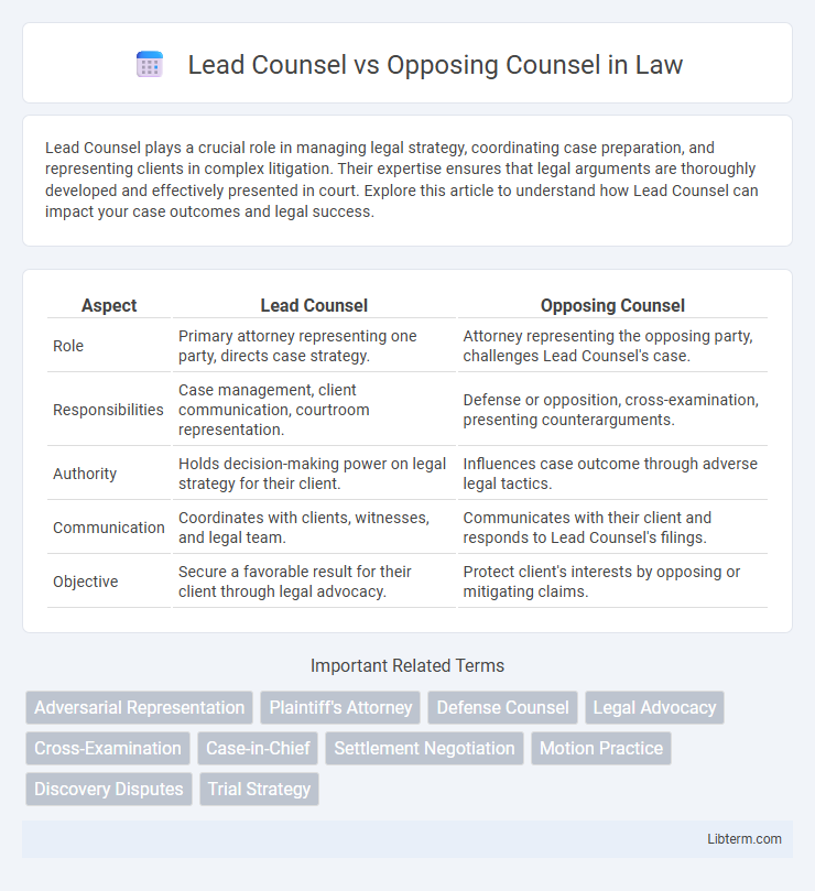 Opposing Counsel vs Lead Counsel in Law - What is The Difference?