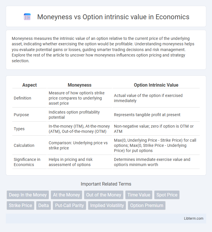 Option intrinsic value vs Moneyness in Economics - What is The Difference?