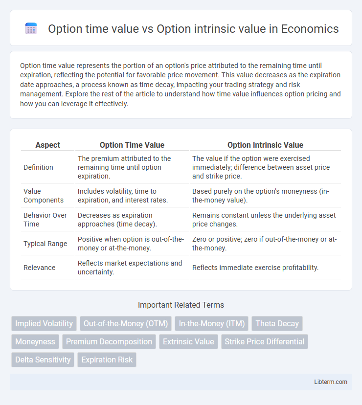 Option intrinsic value vs Option time value in Economics - What is The Difference?