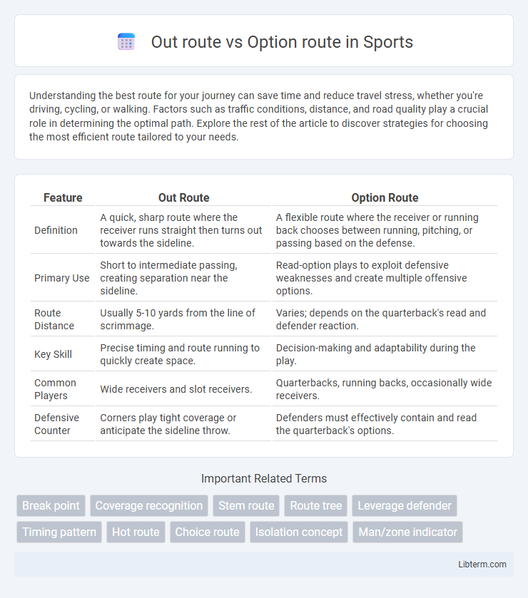 Option route vs Out route in Sports - What is The Difference?