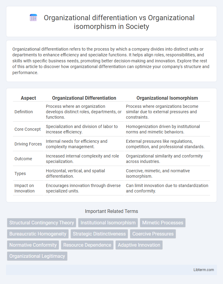 Organizational isomorphism vs Organizational differentiation in Society - What is The Difference?