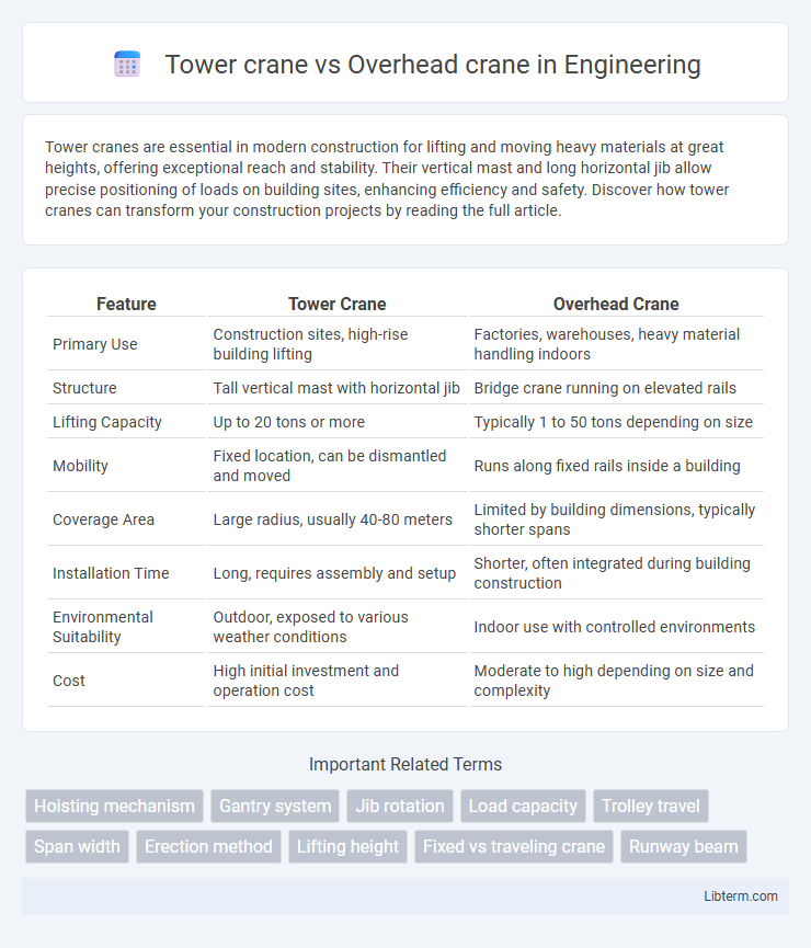 Overhead crane vs Tower crane in Engineering - What is The Difference?