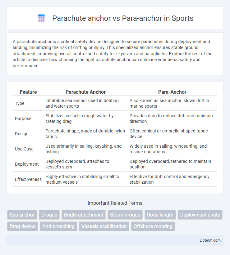 Para-anchor vs Parachute anchor in Sports - What is The Difference?