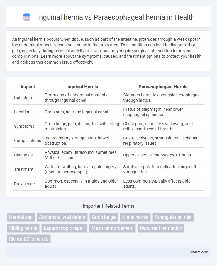 Paraesophageal hernia vs Inguinal hernia in Health - What is The Difference?