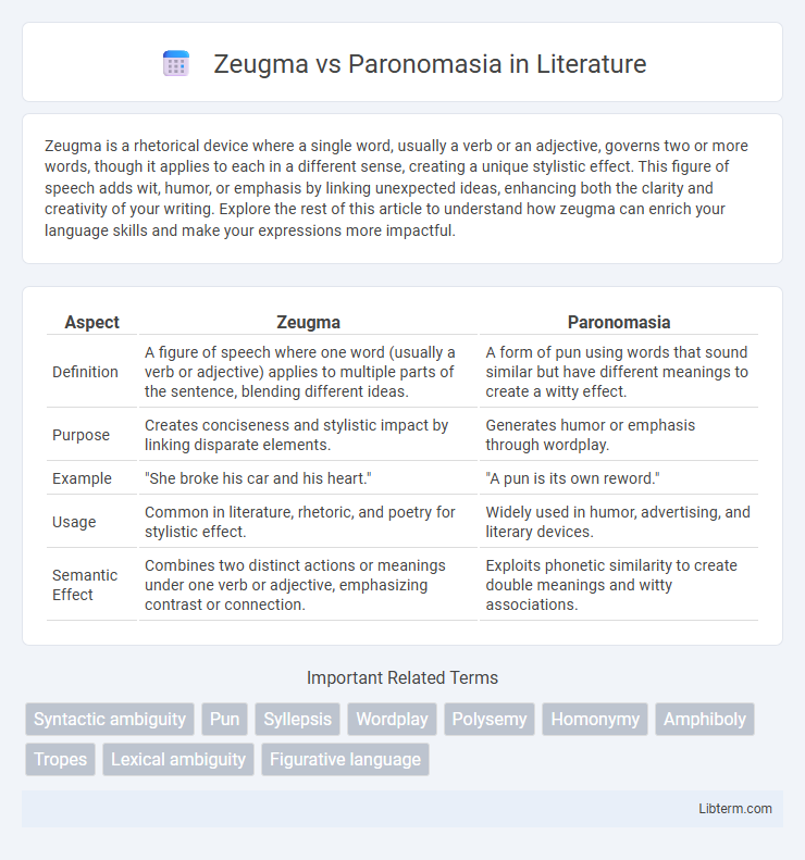 Paronomasia vs Zeugma in Literature - What is The Difference?