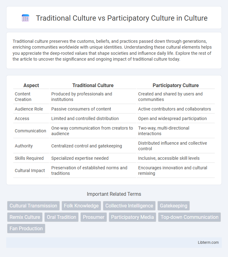 Participatory Culture vs Traditional Culture in Culture - What is The Difference?