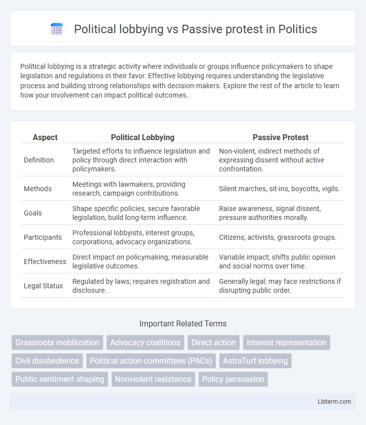 Passive protest vs Political lobbying in Politics - What is The Difference?
