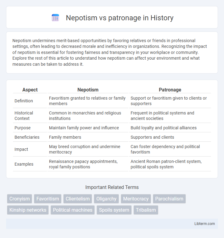 patronage vs Nepotism in History - What is The Difference?