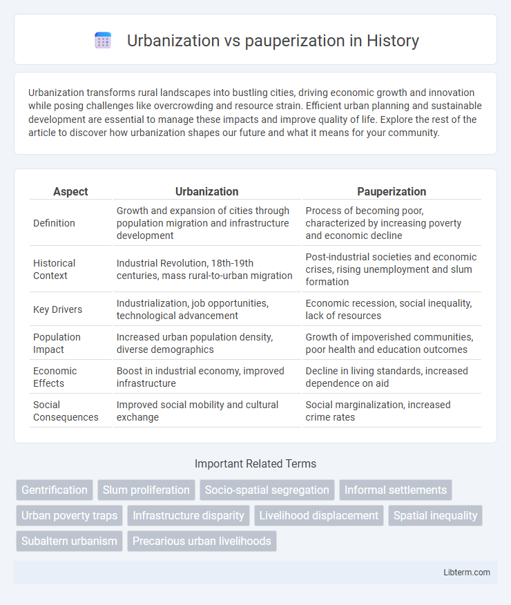 pauperization vs Urbanization in History - What is The Difference?