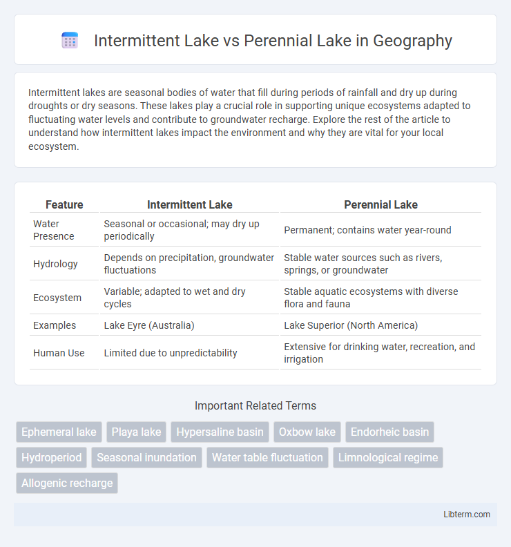 Perennial Lake vs Intermittent Lake in Geography - What is The Difference?