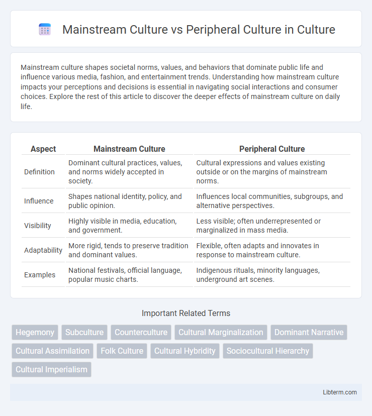 Peripheral Culture vs Mainstream Culture in Culture - What is The Difference?