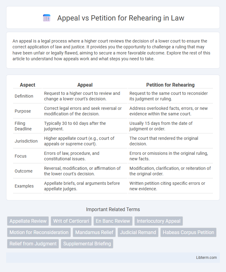 Petition for Rehearing vs Appeal in Law - What is The Difference?