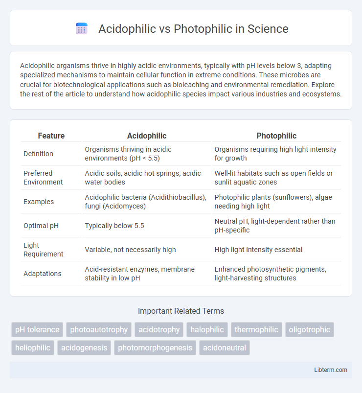 Photophilic vs Acidophilic in Science - What is The Difference?