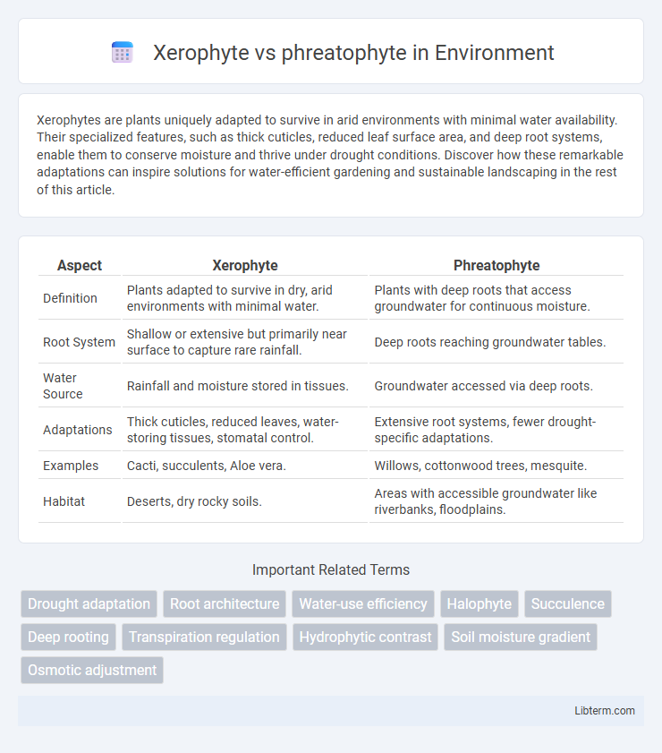 phreatophyte vs Xerophyte in Environment - What is The Difference?