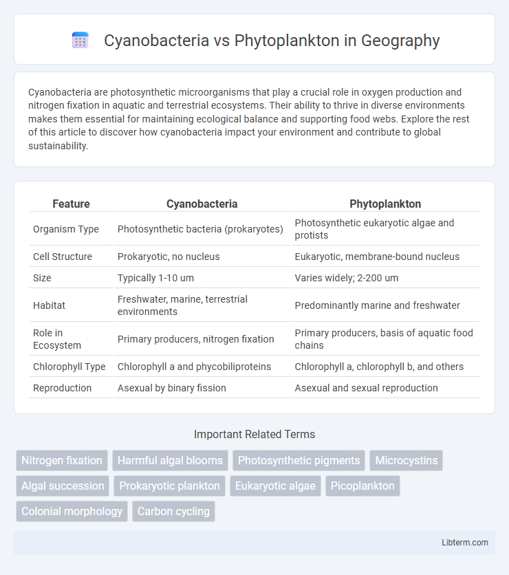 Phytoplankton vs Cyanobacteria in Geography - What is The Difference?