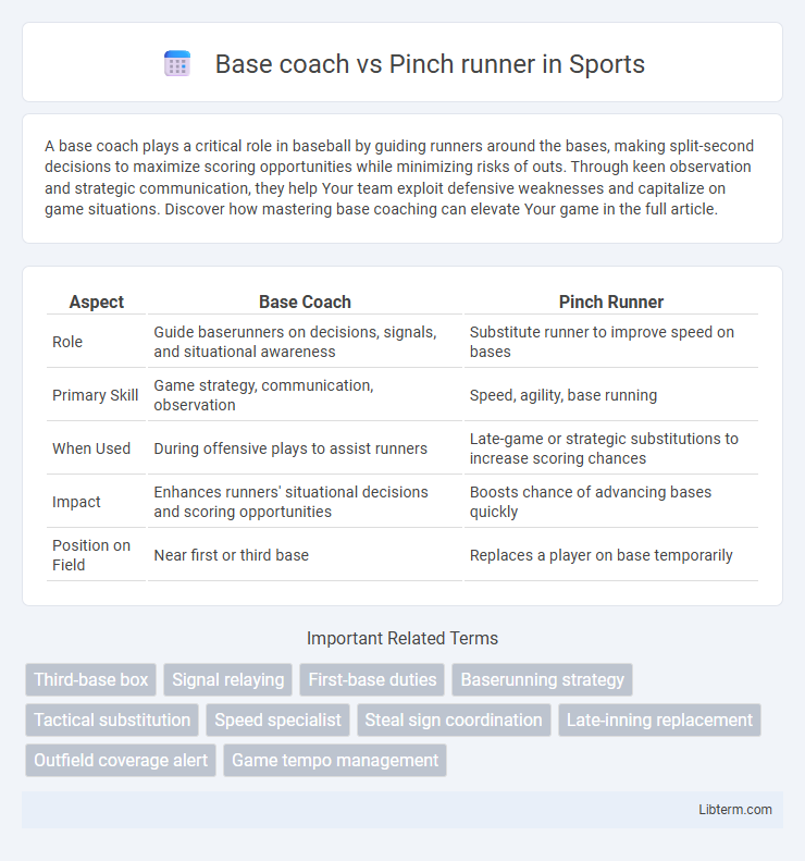 Pinch runner vs Base coach in Sports - What is The Difference?