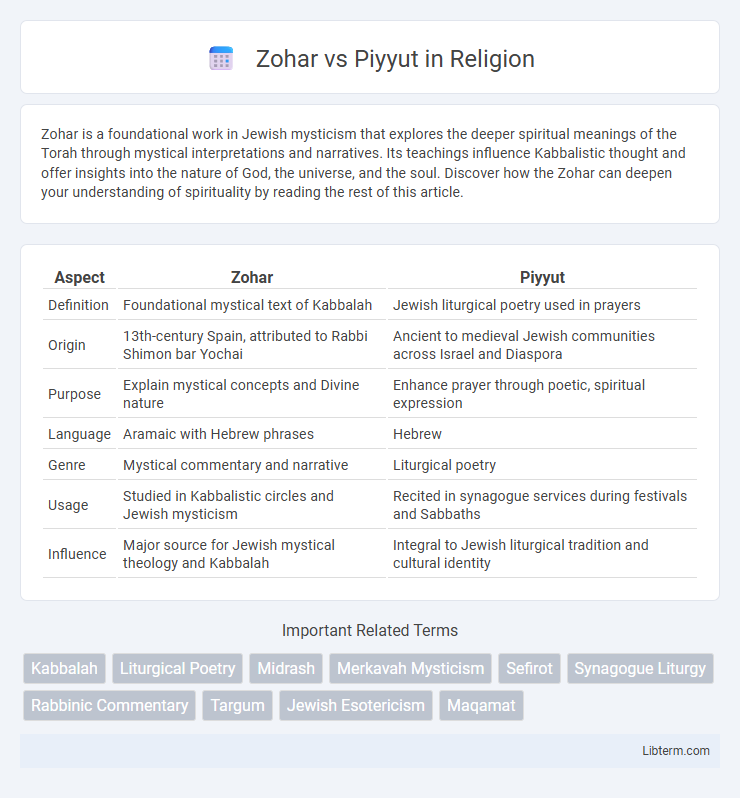 Piyyut vs Zohar in Religion - What is The Difference?