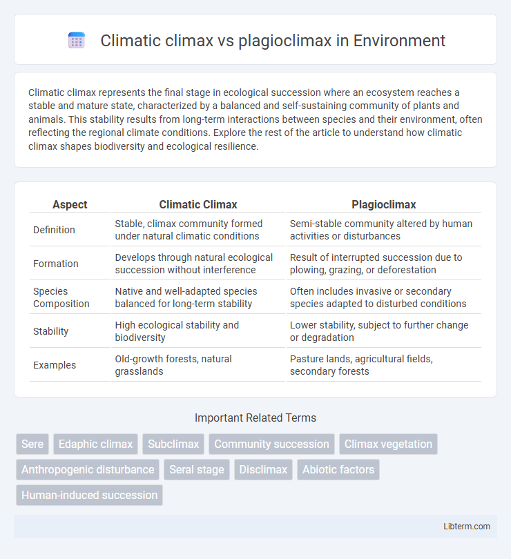 plagioclimax vs Climatic climax in Environment - What is The Difference?