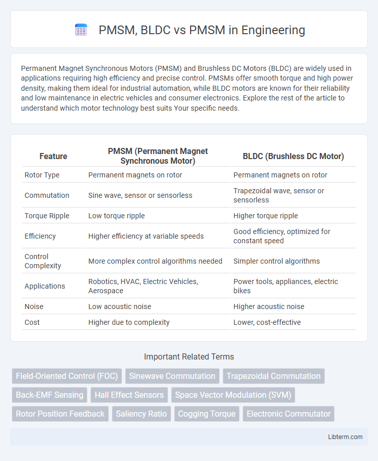 PMSM vs PMSM, BLDC in Engineering - What is The Difference?