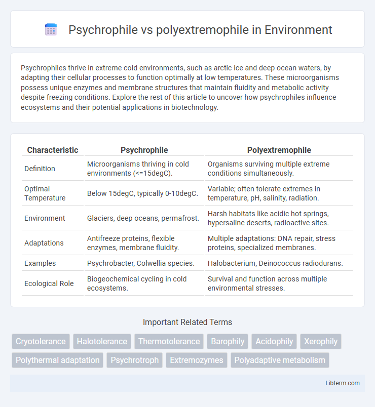 polyextremophile vs Psychrophile in Environment - What is The Difference?