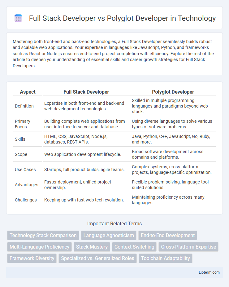Polyglot Developer vs Full Stack Developer in Technology - What is The Difference?