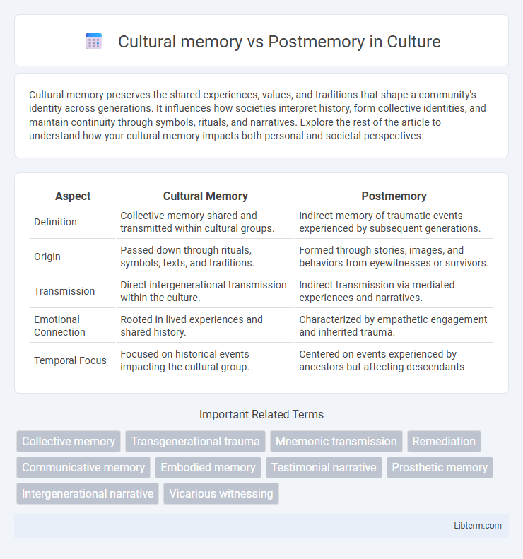 Postmemory vs Cultural memory in Culture - What is The Difference?