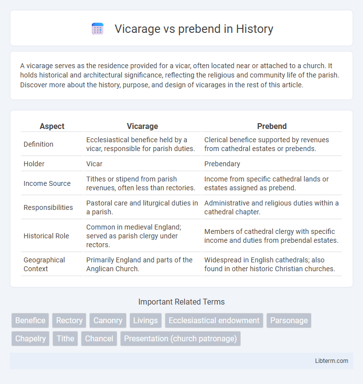 prebend vs Vicarage in History - What is The Difference?