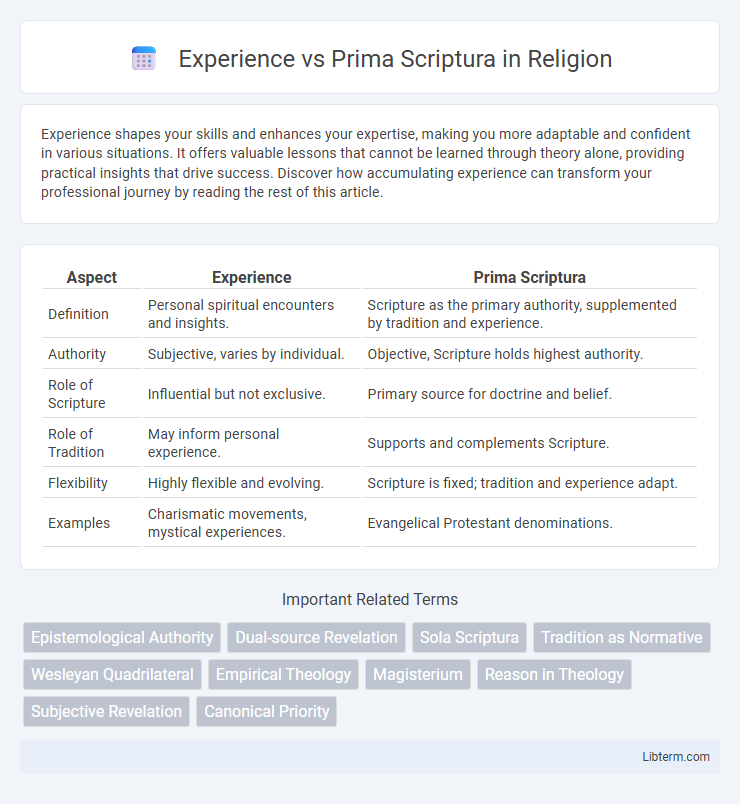 Prima Scriptura vs Experience in Religion - What is The Difference?