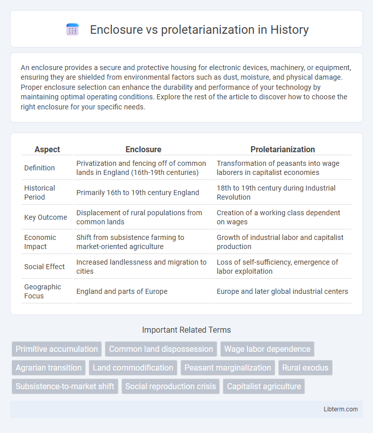 proletarianization vs Enclosure in History - What is The Difference?