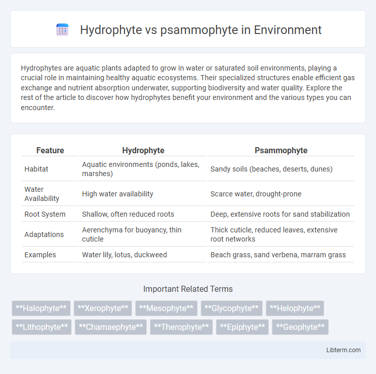 psammophyte vs Hydrophyte in Environment - What is The Difference?