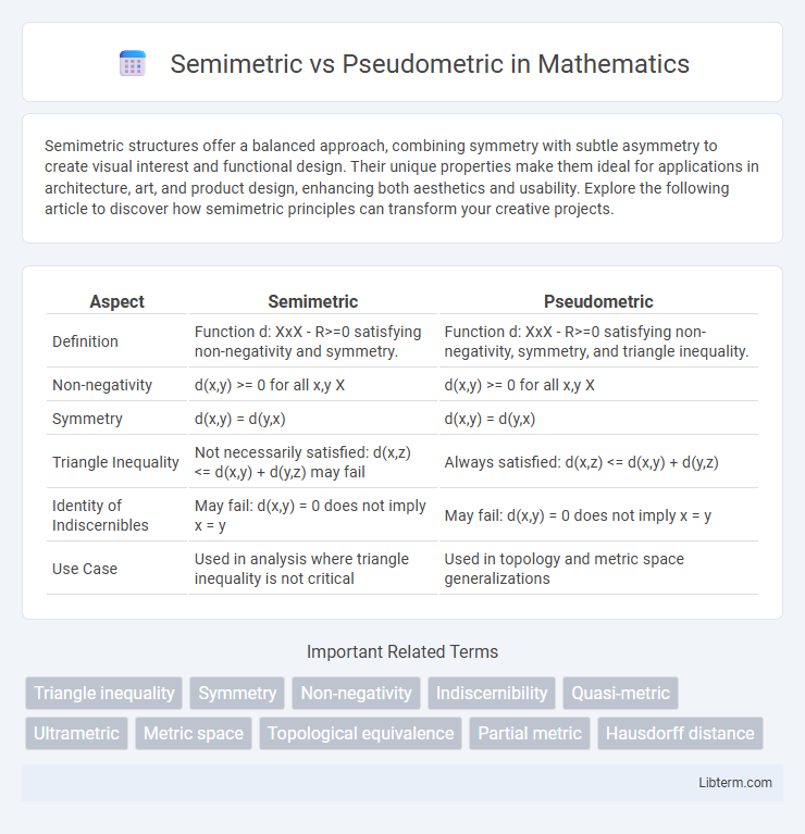 Pseudometric vs Semimetric in Mathematics - What is The Difference?