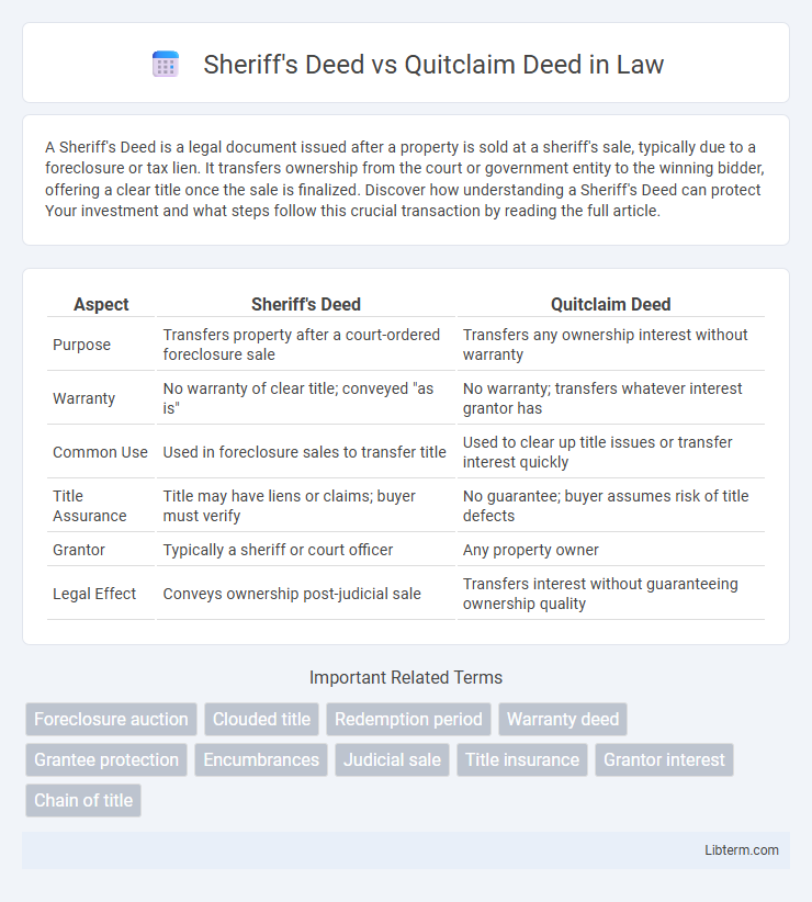 Quitclaim Deed vs Sheriff's Deed in Law - What is The Difference?