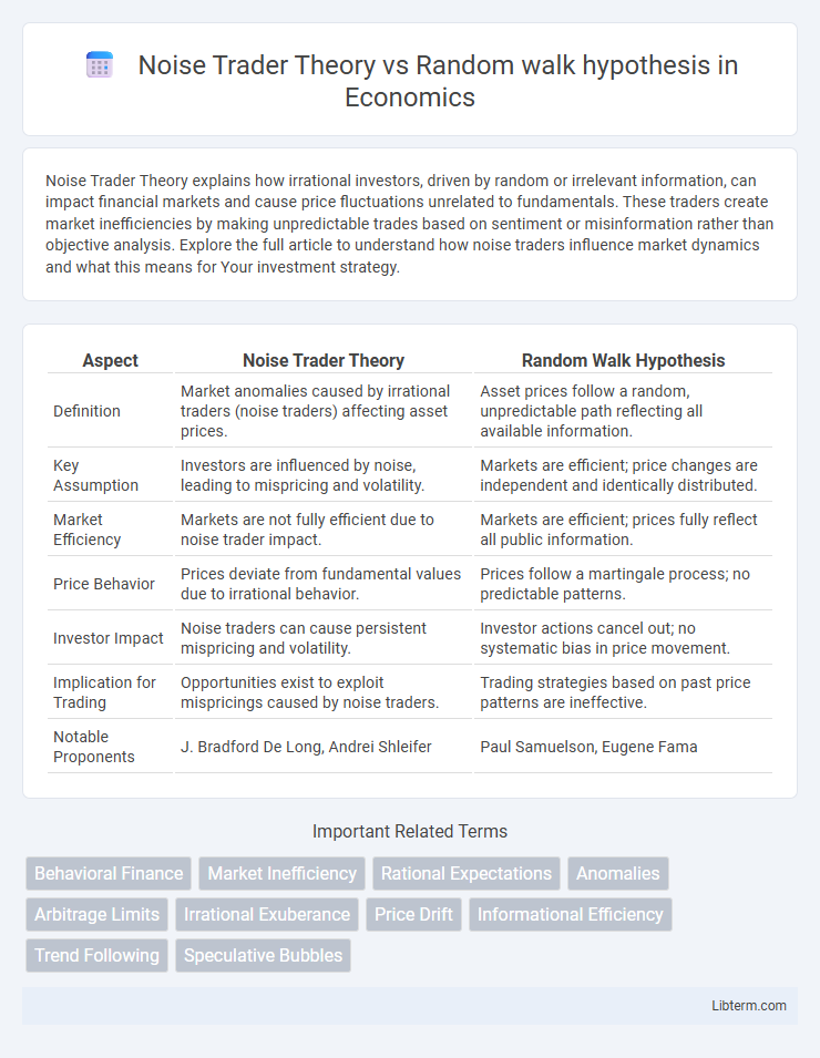 Random walk hypothesis vs Noise Trader Theory in Economics - What is The Difference?