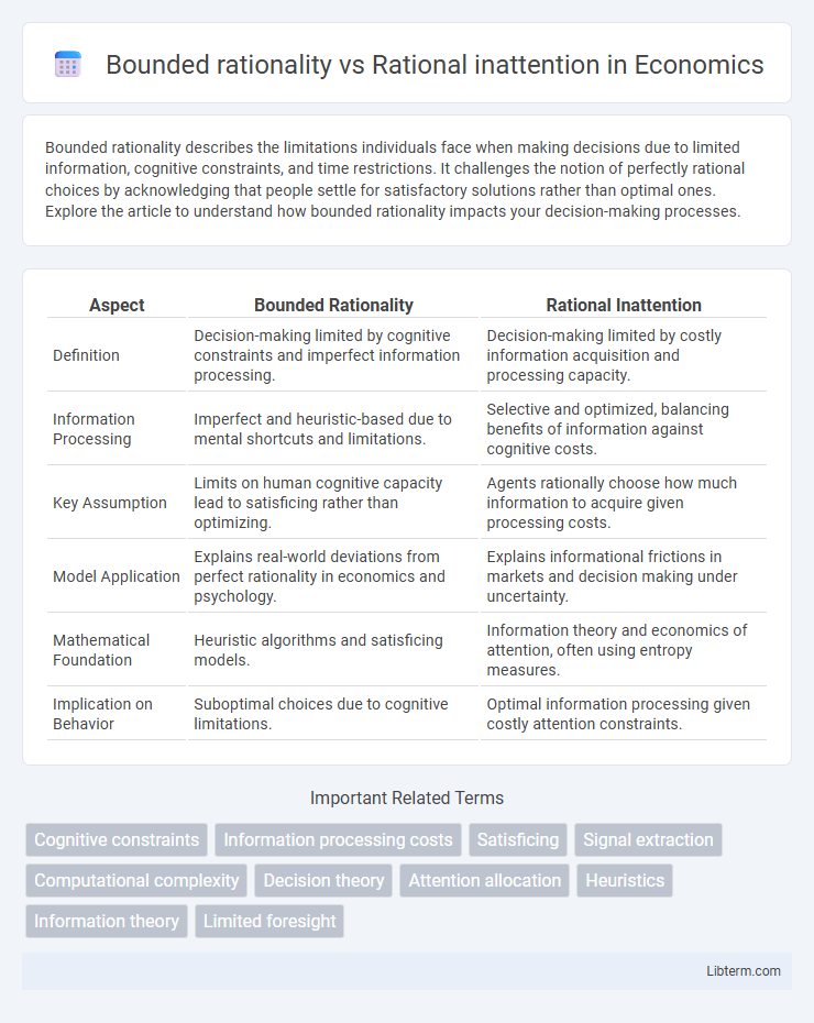 Rational inattention vs Bounded rationality in Economics - What is The Difference?